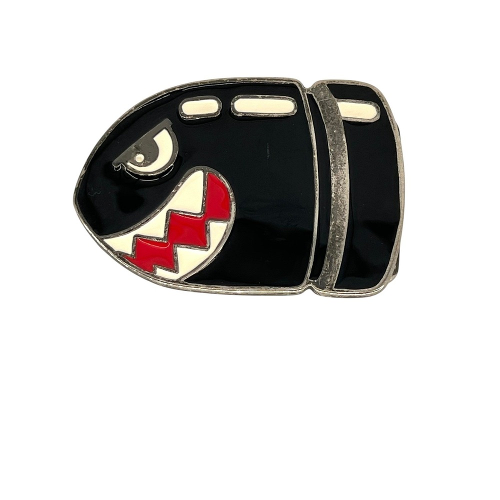 Nintendo Belt Buckle Mens OS Black Bullet Bill Super Mario World 2007 Enamel